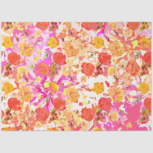 Cute girale bloemen patroon tissuepapier (Voorkant)