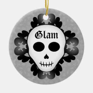 Cute girale glazen schedel Halloween Keramisch Ornament