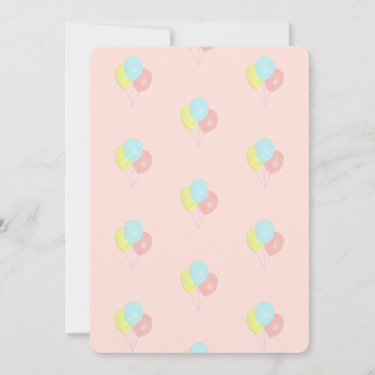 Cute Girl 3rd Birthday Invitation Kaart (Achterkant)