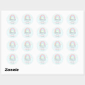 Cute Girl Abstracte regenboogdag Dank je Ronde Sticker (Vel)