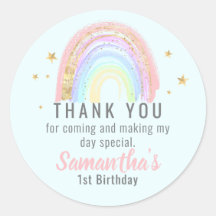 Cute Girl Abstracte regenboogdag Dank je