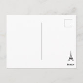 Cute Girl and Cat in Paris Eiffel Tower Briefkaart (Achterkant)