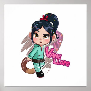 Cute girl, animatiefilm, cartoon poster