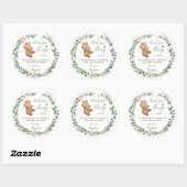 Cute Girl Baby Bee Greenery Dank je wel Ronde Sticker (Vel)