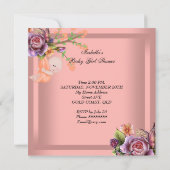 Cute Girl Baby shower Girl Coral Peach Kaart (Achterkant)