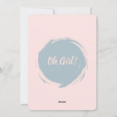 Cute girl baby shower Invitation Kaart (Achterkant)