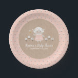 Cute Girl Baby shower Papieren Bordje<br><div class="desc">Schattige Roze lam meisje baby shower papier bord. Personaliseer uw gegevens eenvoudig en snel, druk op de knop aanpassen om de stijl en plaatsing van de tekst verder te herschikken en op te maken. Een leuke aanvulling op je baby meisje douche. Overeenkomende objecten beschikbaar in de winkel! c) Blackberry Boulevard...</div>