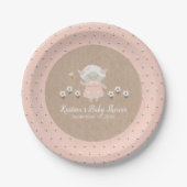 Cute Girl Baby shower Papieren Bordje (Voorkant)