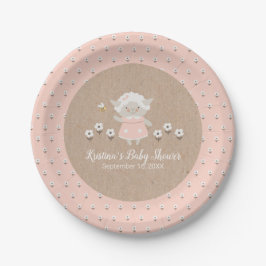 Cute Girl Baby shower Papieren Bordje