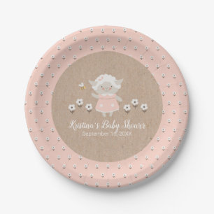 Cute Girl Baby shower Papieren Bordje