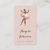 Cute Girl Ballerina Illustration Dansschool Visitekaartje (Voorkant)