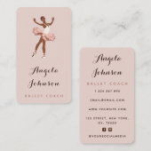 Cute Girl Ballerina Illustration Dansschool Visitekaartje (Voorkant / Achterkant)