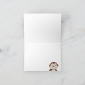 Cute Girl Bambino Monkey Pink Dot Dank je wel Bedankkaart (Binnen)