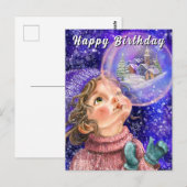 Cute Girl Birthday Card Briefkaart (Voorkant / Achterkant)