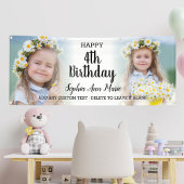 Cute Girl Birthday Party Any Age Photo Collage Spandoek