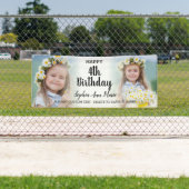 Cute Girl Birthday Party Any Age Photo Collage Spandoek (Insitu)