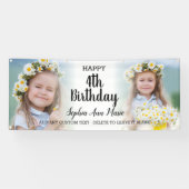 Cute Girl Birthday Party Any Age Photo Collage Spandoek (Horizontaal)