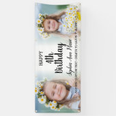 Cute Girl Birthday Party Any Age Photo Collage Spandoek (Verticaal)