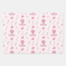 Cute Girl Birthday Pink Dinosaur Inpakpapier Vel