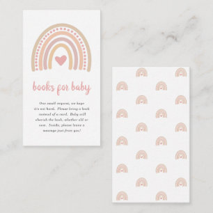 Cute Girl Boho Rainbow Books voor Baby Baby shower Informatiekaartje