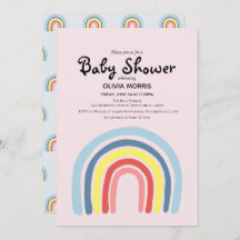 Cute Girl Boho Rainbow en Name Baby shower