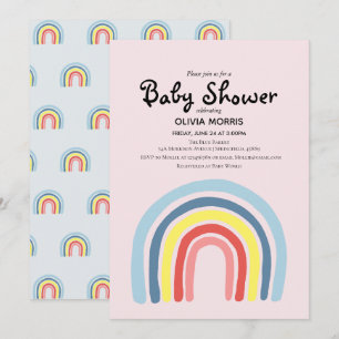 Cute Girl Boho Rainbow en Name Baby shower Kaart