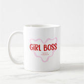 Cute Girl Boss Pink and Red Custom Name Year Koffiemok (Links)