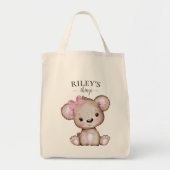 Cute Girl Brown Beer Monogrammed Baby Canvas tas (Voorkant)