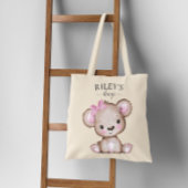 Cute Girl Brown Beer Monogrammed Baby Canvas tas