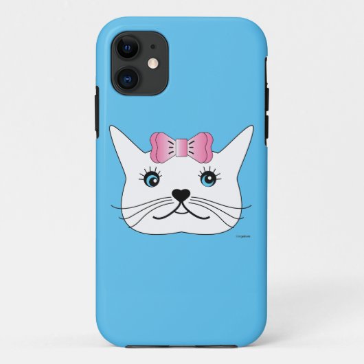 Cute-Girl-Cat-with-Pink-Bow Case-Mate iPhone Case (Achterkant)