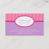 Cute Girl Chef Cupcake Bakery Cafe Pink Paars Visitekaartje (Achterkant)