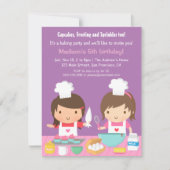 Cute Girl Chef Cupcake Baking Birthday Party Kaart (Voorkant)