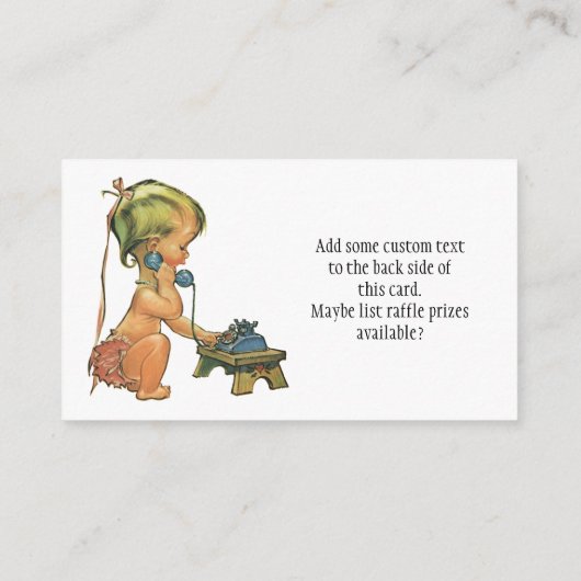  Cute Girl die over Speelgoed spreekt Luidsprekers Informatiekaartje (Achterkant)