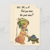 Cute Girl die telefonisch spreekt, adreswijziging Kaart (Voorkant / Achterkant)