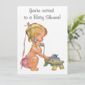 Cute Girl die telefonisch spreekt Kaart (Staand voorkant)