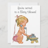 Cute Girl die telefonisch spreekt Kaart (Voorkant)