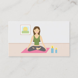 Cute Girl die Yoga in een kamer doet, Yoga Instruc Visitekaartje