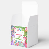 Cute Girl Dinosaur 1st Birthday Favor Box Bedankdoosjes (Geopend)