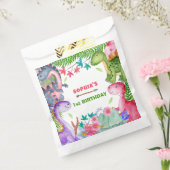 Cute Girl Dinosaur 1st Birthday Party Bedankzakje (Gezegeld)