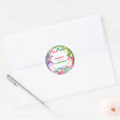 Cute Girl Dinosaur 1st Birthday Party Ronde Sticker (Envelop)