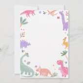 Cute Girl Dinosaur 3rd Birthday Kaart (Achterkant)