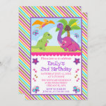 Cute Girl Dinosaur Friends Kids Birthday Kaart<br><div class="desc">Kute colorful Girl dinosaur vrienden ontwerpen met tropische bomen en zonneschijn,  met bloemen en vlinders op een paarse,  roze,  gele en blauwe achtergrond die in een keiharde,  roze,  gele en blauwe kleur staat.</div>