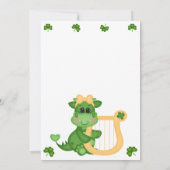 Cute Girl Dragon St. Patrick's Day Birthday Kaart (Achterkant)