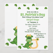 Cute Girl Dragon St. Patrick's Day Birthday Kaart (Voorkant / Achterkant)