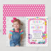 Cute Girl Drive Thru Birthday Party Parade Foto Kaart (Voorkant / Achterkant)