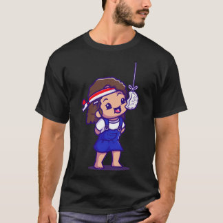 Cute Girl Eating Kerupuk in Indonesische onafhanke T-shirt