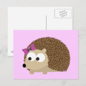 Cute Girl Egeltje Briefkaart (Voorkant / Achterkant)