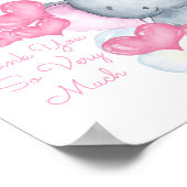 Cute Girl Elephant Baby shower Gift Table Sign. Poster (Hoek)