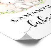 Cute Girl Elephant Baby shower Welcome Sign Poster (Hoek)