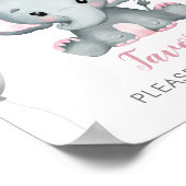 Cute Girl Elephant Balloons Baby shower Favors Poster (Hoek)